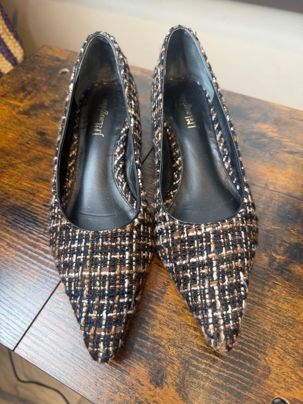 J. McLaughlin Cheryl Tweed Pointed Toe Block Heel Size 7